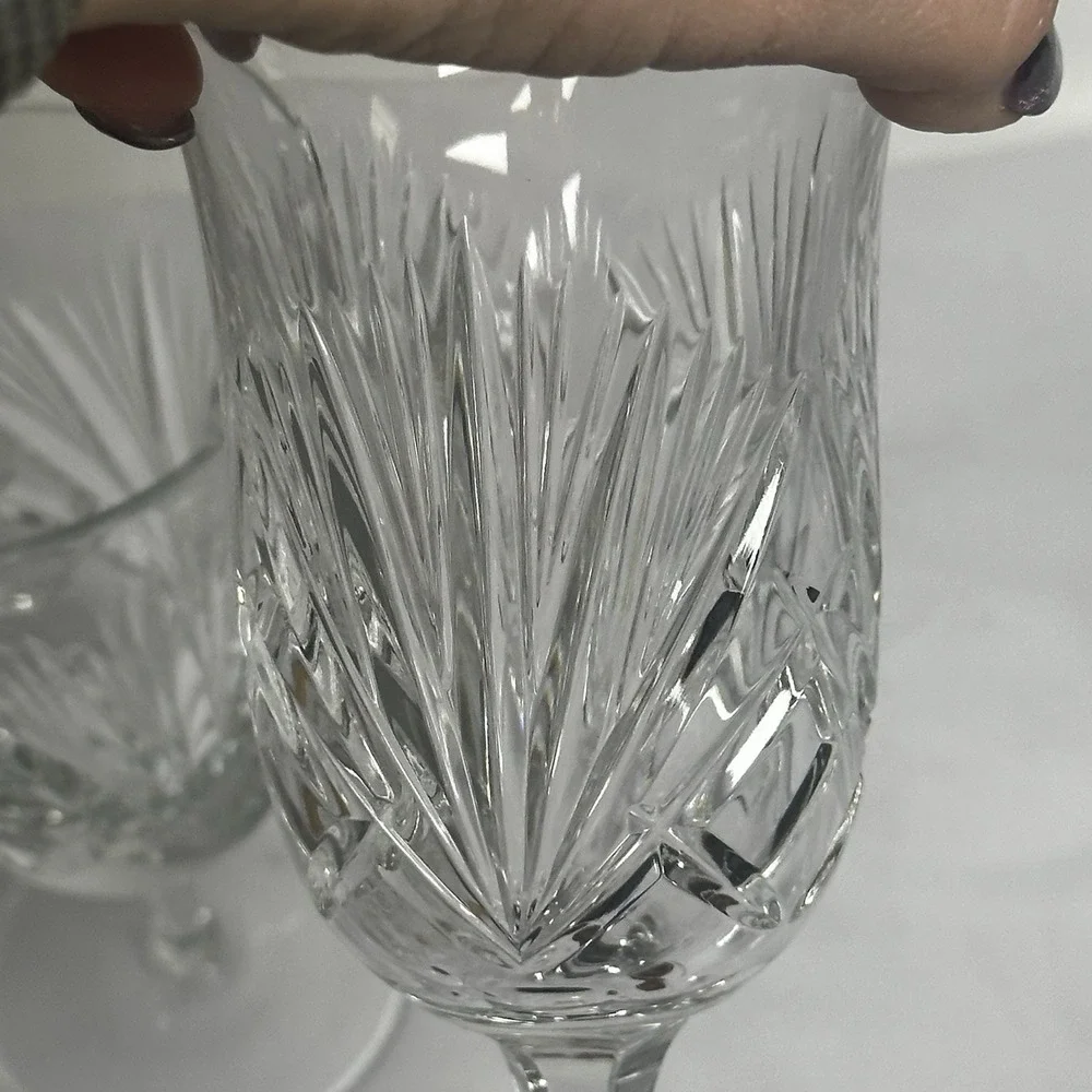 SET‎ 6 VINTAGE GORHAM WINE DIAMOND LEAD CRYSTAL GLASSES RETIRED EUC